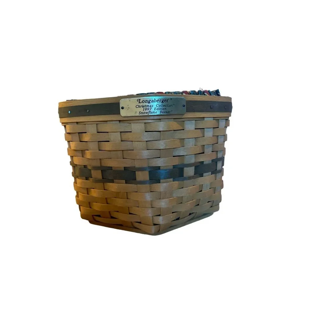 Longaberger‎ 1997 Christmas Collection Snowflake Basket with Liner and Protector